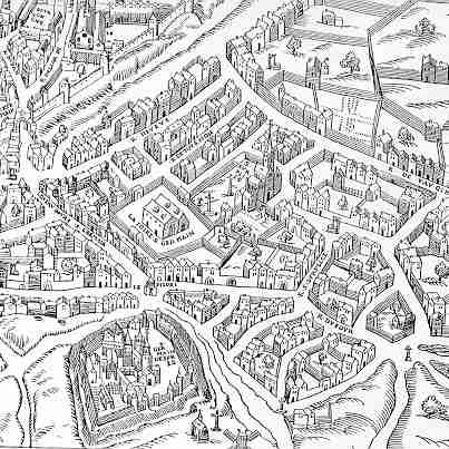 Faubourg Saint-Germain, extrait du Plan truchet (1551)